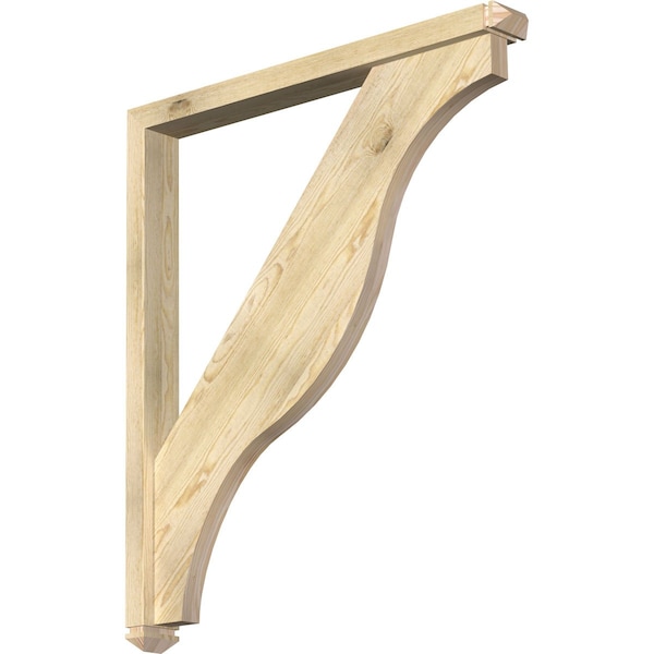 Ekena Millwork Funston Arts and Crafts Rough Sawn Bracket w/ Offset Brace, Douglas Fir, 4"W x 38"D x 44"H BKT0402X38X44FST03RDF - main